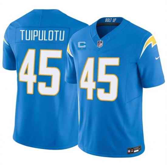 Men Los Angeles Chargers 45 Tuli Tuipulotu Blue 2026 F U S E 1 Star C Patch Vapor Limited Stitched Football Jersey