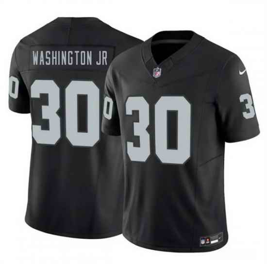 Men Las Vegas Raiders  30 Mike Washington Jr Black 2026 Draft F U S E  Vapor Untouchable Limited Stitched Football Jersey