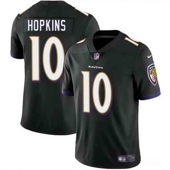 Men Baltimore Ravens 10 DeAndre Hopkins Black Vapor Limited Football Jersey