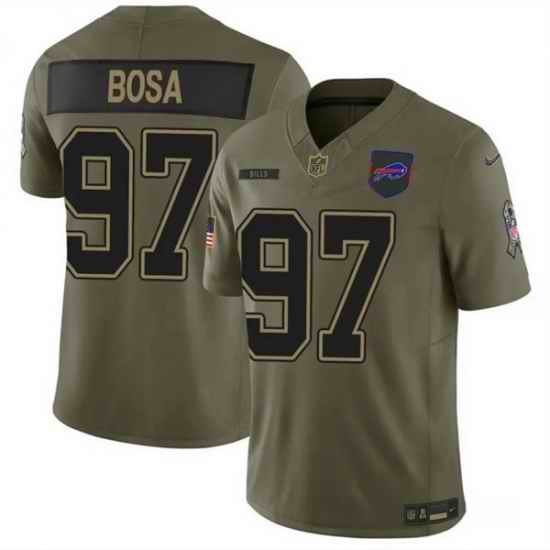 Men Buffalo Bills 97 Joey Bosa Olive 2025 F U S E  Salute to Service Limited Stitched Football Jersey