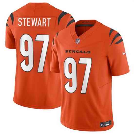 Youth Cincinnati Bengals 97 Shemar Stewart Orange 2025 Draft F U S E  Vapor Untouchable Limited Stitched Football Jersey