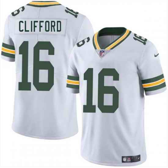 Men Green Bay Packers 16 Sean Clifford White 2025 Vapor Untouchable Limited Stitched Jersey