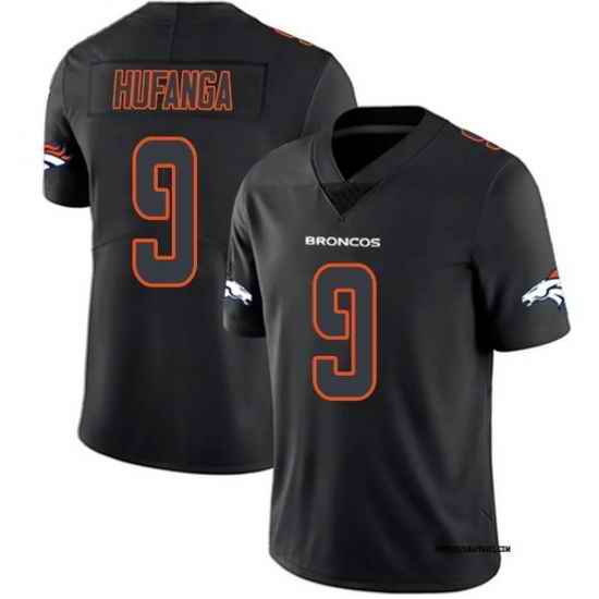 Men Denver Broncos 9 Talanoa Hufanga 2024 Black FUSE Alternate Stitched Jersey in Youth, and Mens