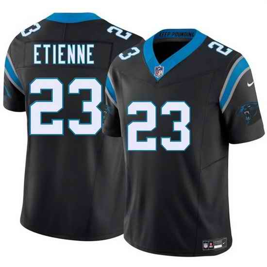 Men Carolina Panthers 23 Trevor Etienne Black 2025 Draft F U S E  Vapor Limited Stitched Football Jersey