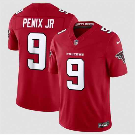 Men Atlanta Falcons  9 Michael Penix Jr  Red 2026 New F U S E  Vapor Untouchable Limited Stitched Football Jersey