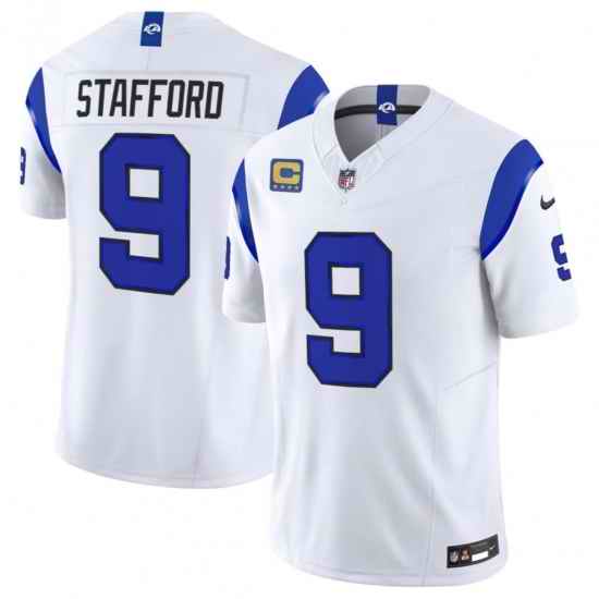 Men's Los Angeles Rams #9 Matthew Stafford White 2026 F.U.S.E. With 4- Star C Patch Vapor Limited Football Stitched Jersey