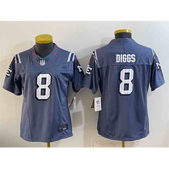 Youth New England Patriots 8 Stefon Diggs Navy 2025  Rivalries F U S E Vapor Limited Stitched Football Jersey