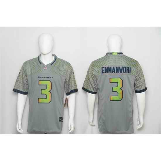 Men Seattle Seahawks 3 Nick Emmanwori Grey 2026 F U S E  Rivalries Vapor Untouchable Limited Stitched Football Jersey