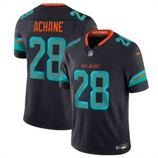 Youth Miami Dolphins 28 De u2019Von Achane Black 2025 F U S E   Rivalries Vapor Limited Stitched Football Jersey