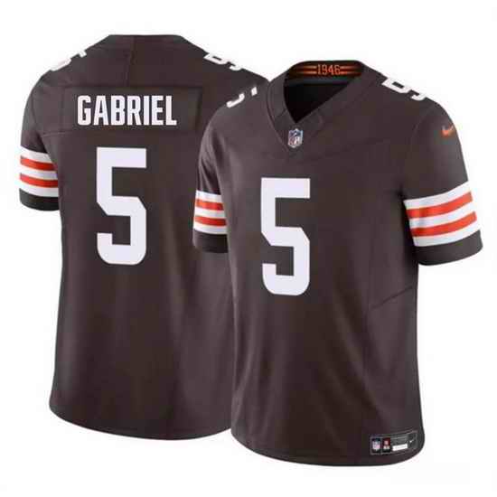 Men Cleveland Browns 5 Dillon Gabriel 2025 Draft F U S E  Vapor Limited Stitched Football Jersey