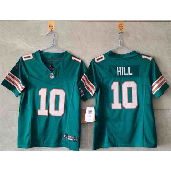 Women Miami Dolphins 10 Tyreek Hill Aqua Alternate F U S E Vapor Untouchable Stitched Jersey