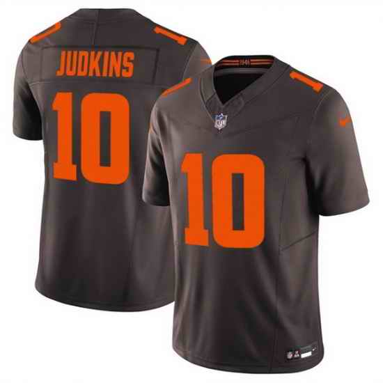 Men Cleveland Browns 10 Quinshon Judkins Brown 2025 F U S E  Alpha Dawg Limited Stitched Football Jersey