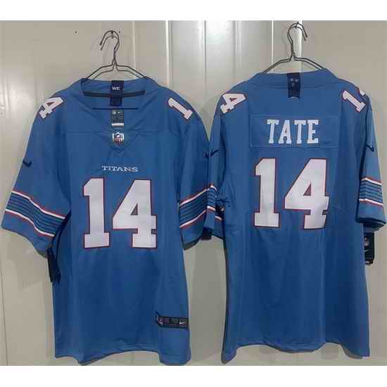 Men Tennessee Titans  14 Carnell Tate Light Blue 2026 Vapor Limited Stitched Football Jersey