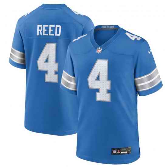 Men Nike D.J. Reed Blue Detroit Lions Team F U S E Stitched Jersey