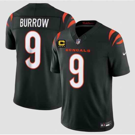 Men Cincinnati Bengals 9 Joe Burrow Black 2026 F U S E 4 Star C Patch Vapor Untouchable Limited Stitched Football Jersey