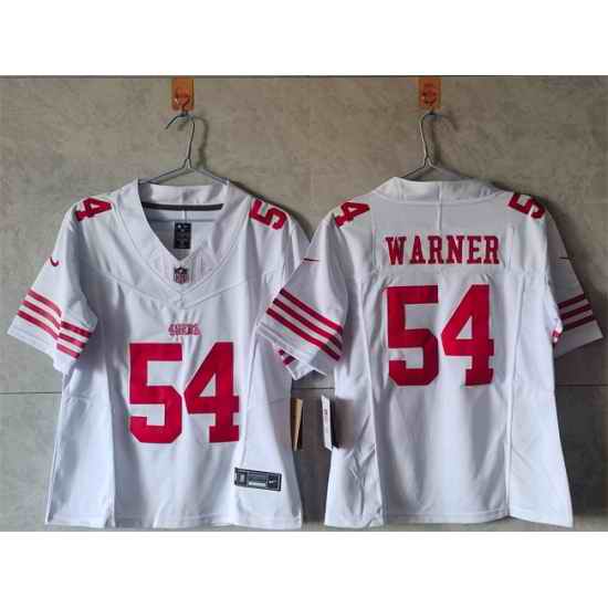 Women San Francisco 49ers 54 Fred Warner White F U S E Vapor Untouchable Stitched Jersey
