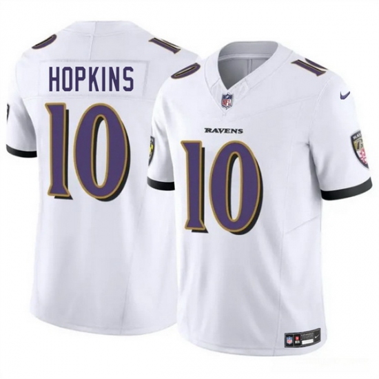 Men Baltimore Ravens 10 DeAndre Hopkins White 2025 F U S E Vapor Limited Football Jersey