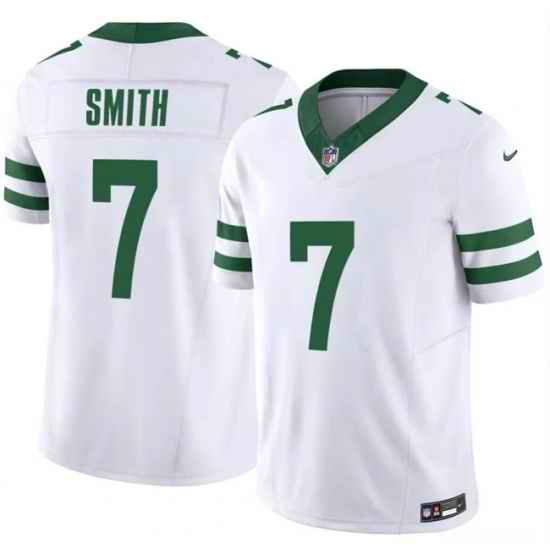 Men New York Jets  7 Geno Smith White 2025 F U S E  Vapor Untouchable Limited Stitched Jersey