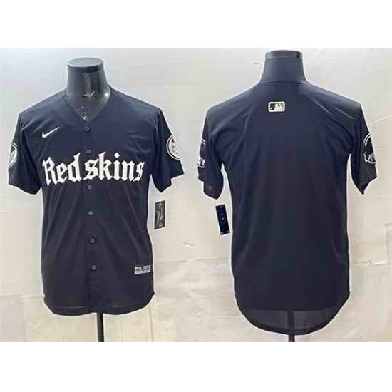 Men Washington Commanders Blank Black Gothic Capitol Shadows Edition Limited Stitched Baseball Jersey