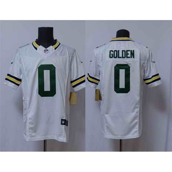 Men Green Bay Packers 0 Matthew Golden White Vapor 2025 F U S E  Limited Stitched Football Jersey