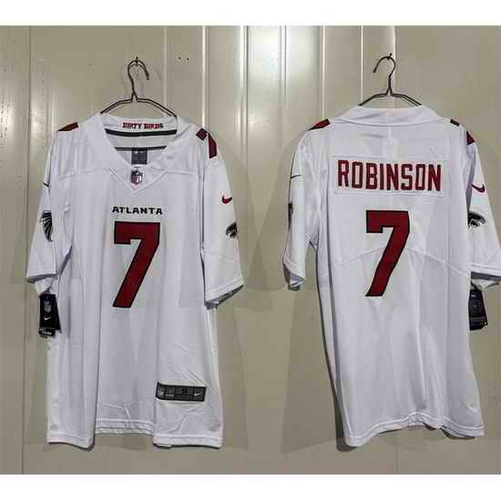 Men Atlanta Falcons  7 Bijan Robinson White 2026 New Vapor Untouchable Limited Stitched Football Jersey
