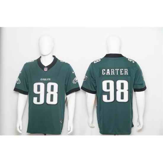 Men Philadelphia Eagles 98 Jalen Carter Green 2026 F U S E Vapor Untouchable Limited Stitched Football Jersey