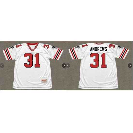 Men Mitchell and Ness Atlanta Falcons 31 William Andrews Authentic White Throwback NFL Jersey