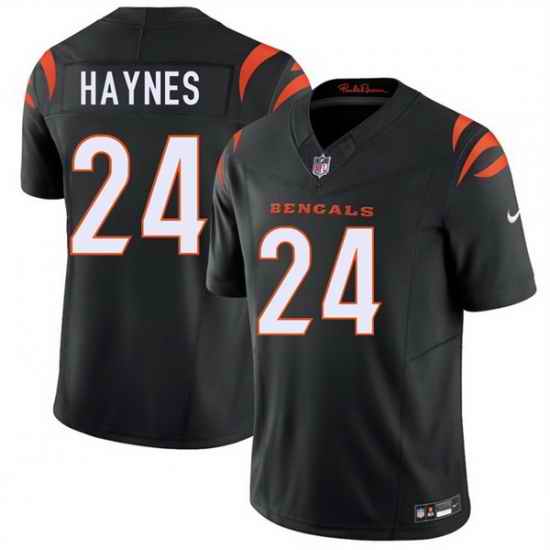 Men Cincinnati Bengals  24 Jamal Haynes Black 2026 Draft F U S E  Vapor Untouchable Limited Stitched Football Jersey
