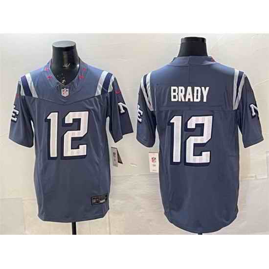 Men New England Patriots 12 Tom Brady 2025 F U S E Rivalries Vapor Limited Stitched Football Jersey