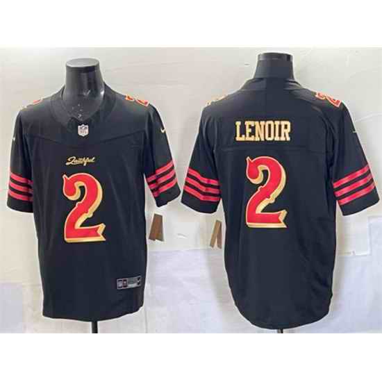 Youth San Francisco 49ers 2 Deommodore Lenoir Black 2025 F U S E Rivalries Vapor Limited Stitched Football Jersey