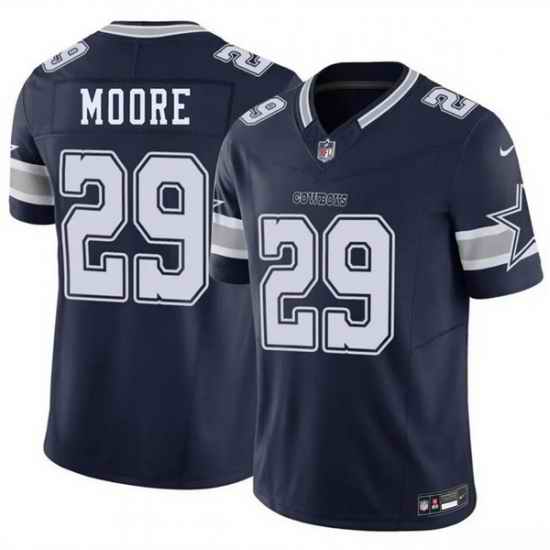 Men Dallas Cowboys  29 Devin Moore Navy 2026 Draft F U S E Vapor Untouchable Limited Stitched Football Jersey