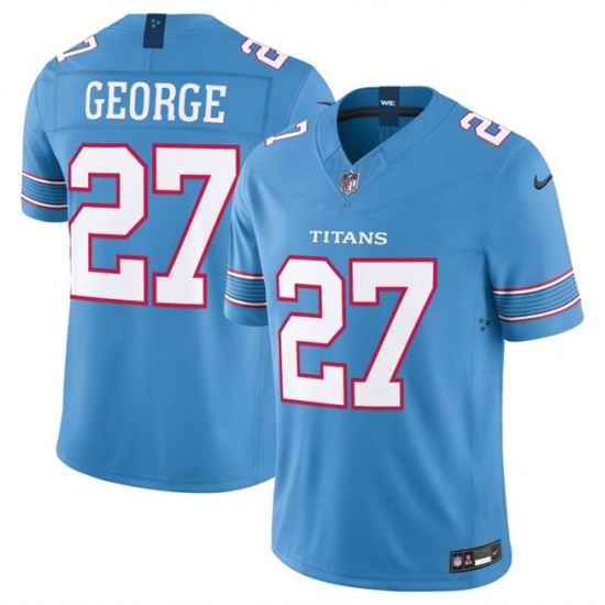 Men Tennessee Titans  27 Eddie George Light Blue 2026 F U S E  Vapor Limited Stitched Football Jersey