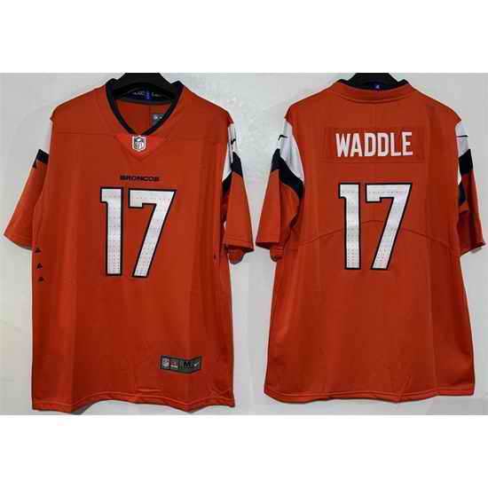 Men Denver Broncos  17 Jaylen Waddle Orange 2026 Vapor Limited Stitched Football Jersey