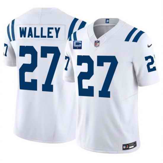 Men Indianapolis Colts 27 Justin Walley White 2026 F U S E 1 Star C Patch Vapor Limited Stitched Football Jersey