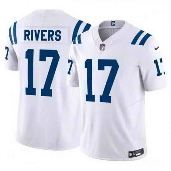 Men Indianapolis Colts 17 Philip Rivers White 2025 F U S E  Vapor Limited Stitched Football Jersey
