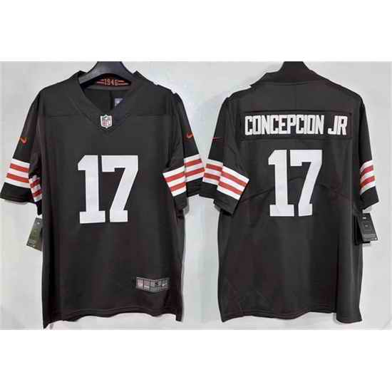 Men Cleveland Browns  17 KC Concepcion Brown 2026 Vapor Limited Stitched Football Jersey