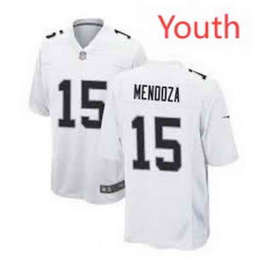 Youth Las Vegas Raiders  15 Fernando Mendoza White Vapor Limited Stitched Jersey