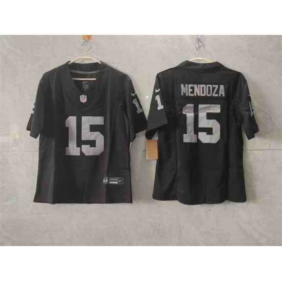 Women Las Vegas Raiders  15 Fernando Mendoza Black 2026 Draft F U S E  Vapor Stitched Jersey