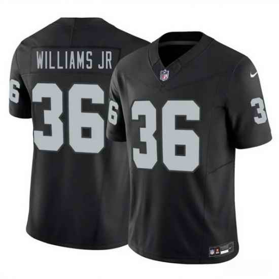 Men Las Vegas Raiders  36 E J  Williams Jr Black 2026 Draft F U S E  Vapor Untouchable Limited Stitched Football Jersey