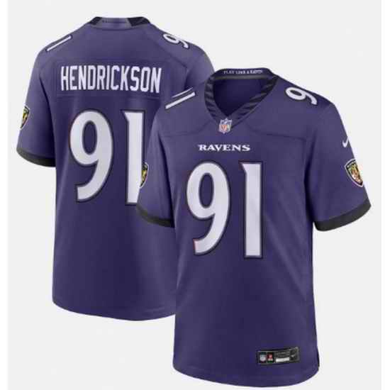Baltimore Ravens 91 Trey Hendrickson Purple 2026 Vapor Limited Jersey