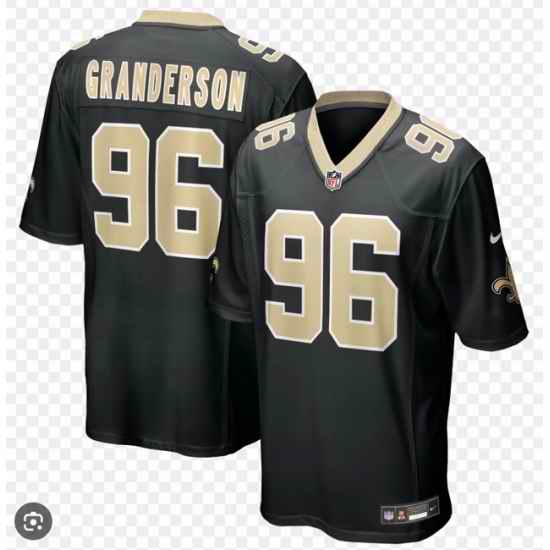 Men Nike Carl Granderson #96 Black New Orleans Saints F U S E Stitched Jersey