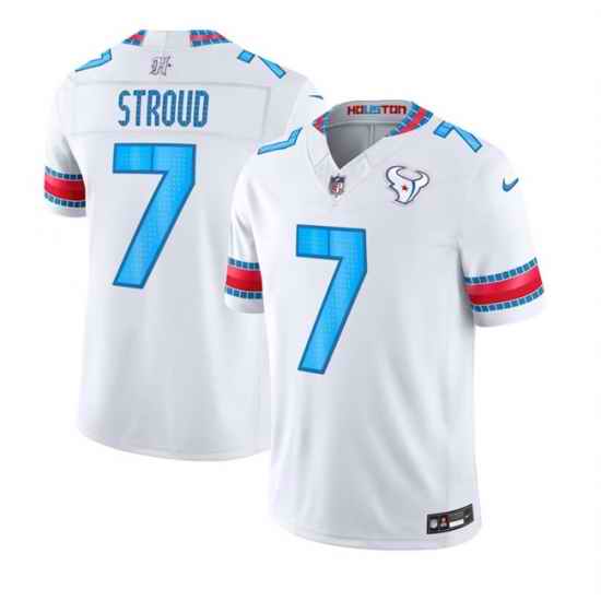 Men Houston Texans  7 C J  Stroud White 2026 F U S E   HOUSTON US  Rivalries Collection Limited Stitched Football Jersey