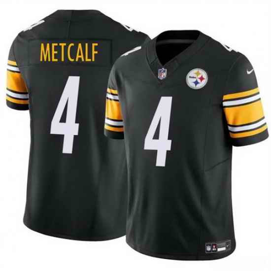 Men Pittsburgh Steelers 4 DK Metcalf Black 2024 F U S E  Vapor Untouchable Limited Stitched Jersey