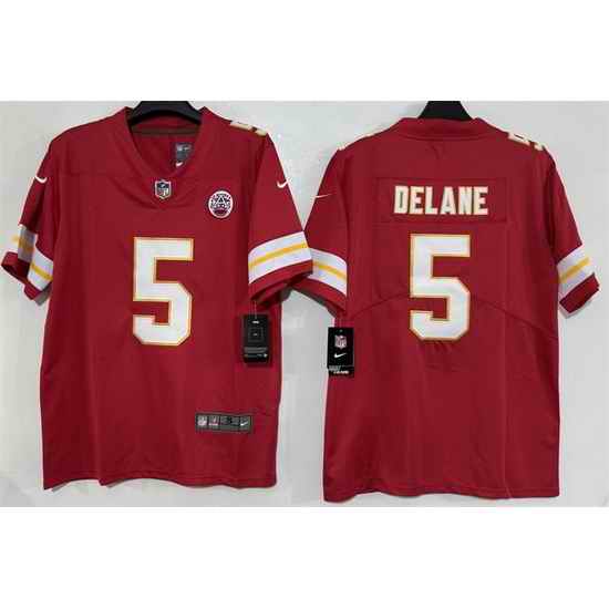 Men Kansas City Chiefs  5 Mansoor Delane Red 2026 Vapor Untouchable Limited Stitched Football Jersey