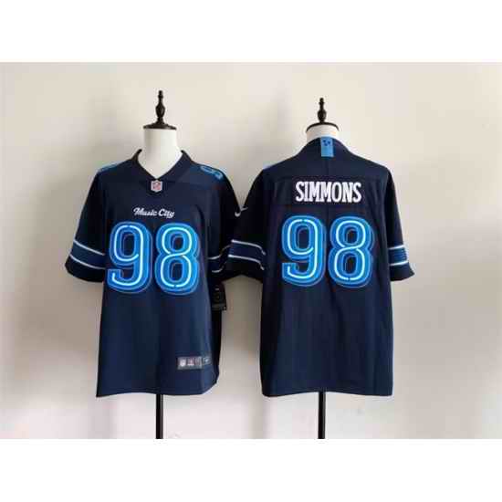 Men Tennessee Titans 98 Jeffery Simmons Navy 2026 Music City Rivalries Collection Limited Stitched Football Jersey