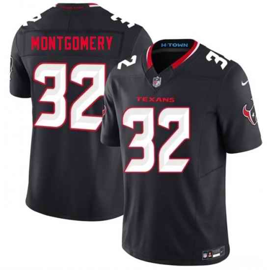 Men Houston Texans  32 David Montgomery Navy 2nd Alternate 2026 F U S E  Vapor Limited Stitched Football Jersey