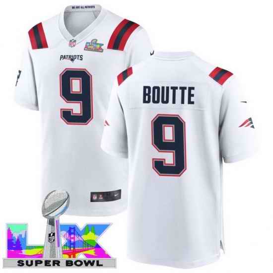 Men Women youth New England Patriots #9 Kayshon Boutte 2025 2026 Super Bowl LX F U S E Stitched NFL Jersey White
