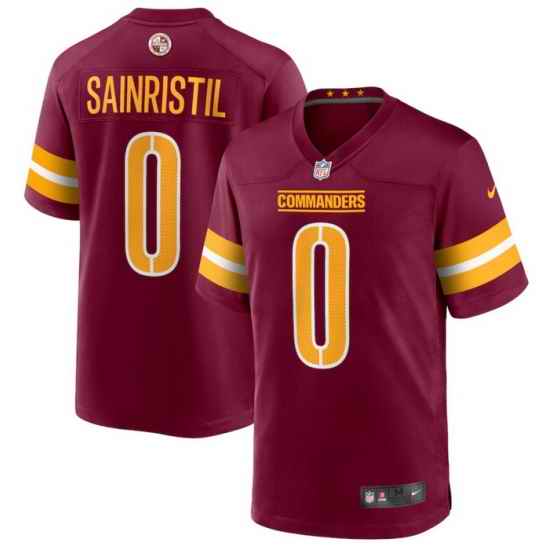 Men's Nike Washington Commanders Mike Sainristil Burgundy #0 Red F U S E Jersey