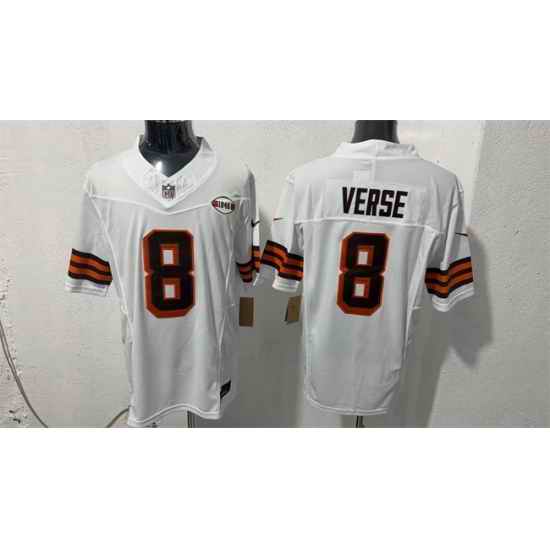 Men Cleveland Browns 8 Jared Verse White 2026 1946 Collection Vapor Limited Stitched Football Jersey