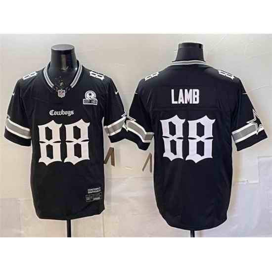Men Dallas Cowboys 88 CeeDee Lamb Black 2025 F U S E Gothic Lone Star Edition With Established In 1960 Patch Vapor Limited Stitched Football Jersey